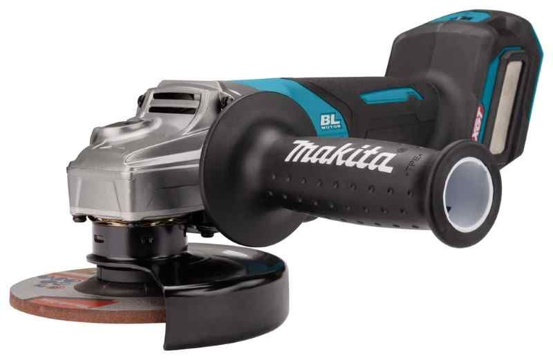 Makita GA032GZ 40 V Max Haakse slijper 125 mm zonder accu's en lader, in doos, met veiligheidsschakelaar
