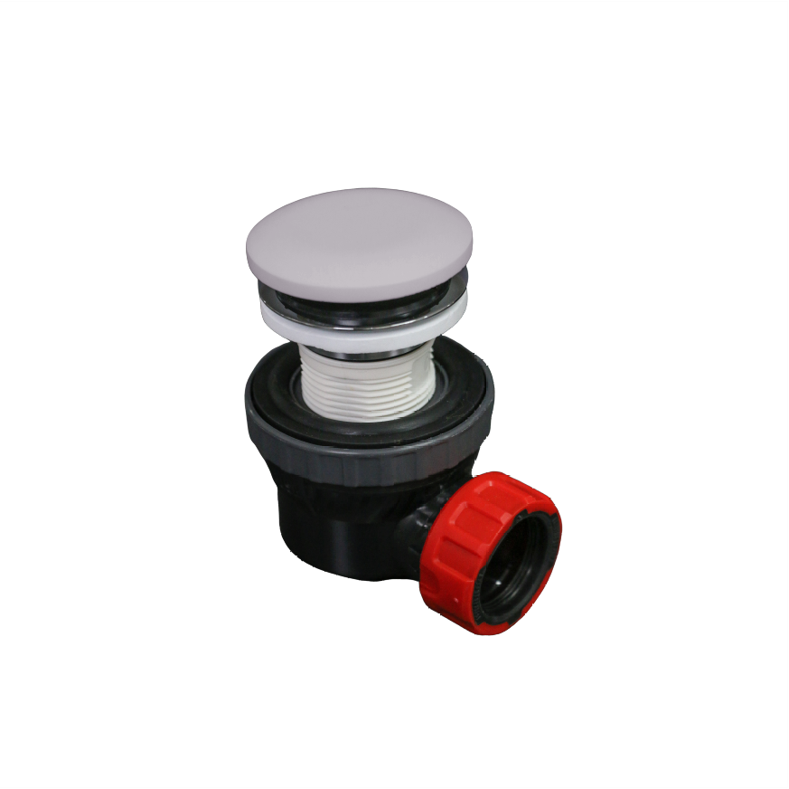 Zaro ruimtebesparende sifon met solid surface cale clickwaste