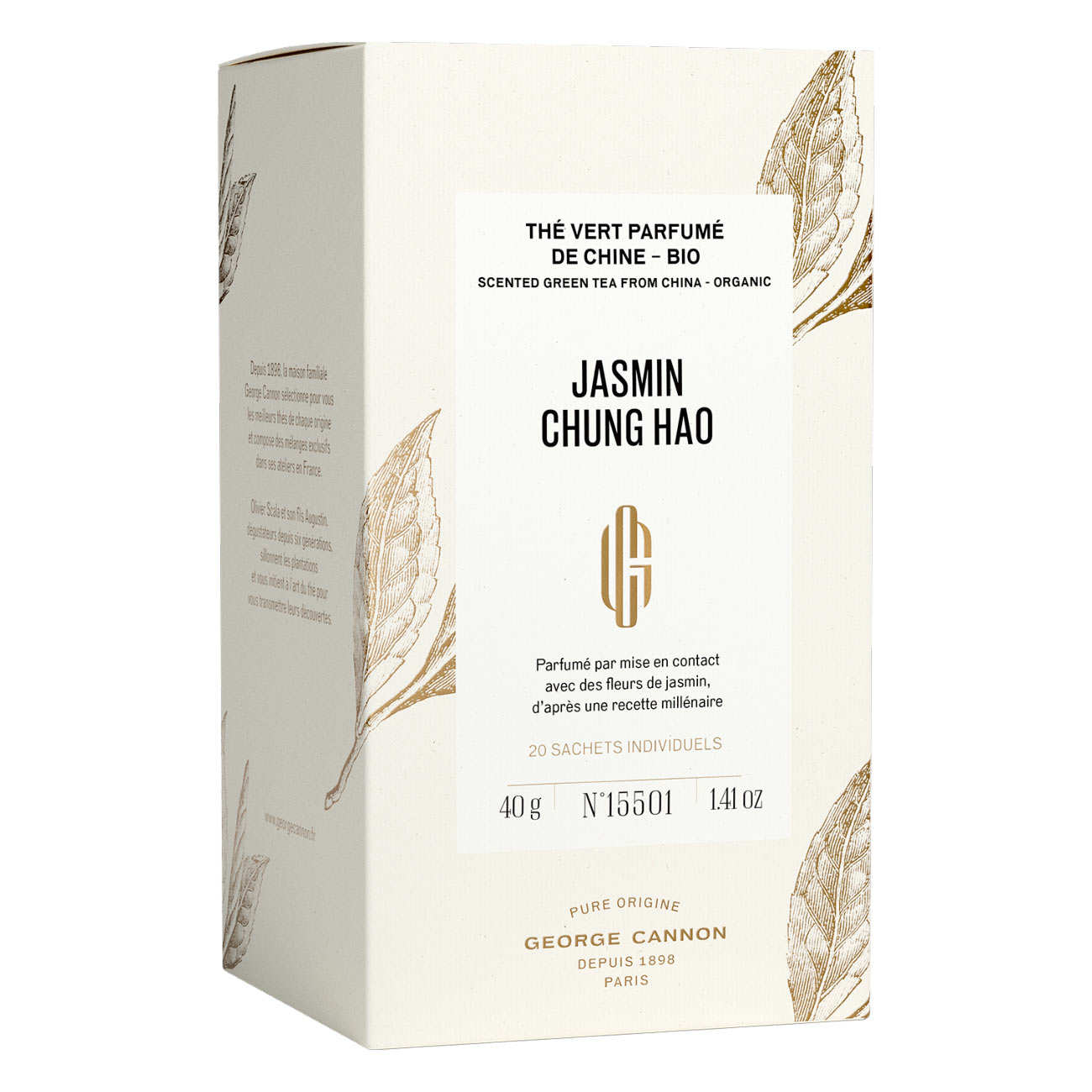 Thé vert de Chine Jasmin Chung Hao bio - Sachets individuels