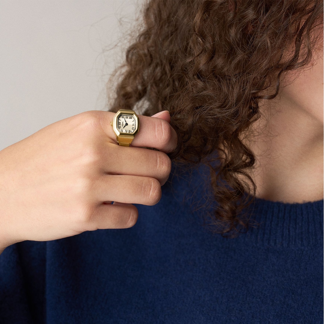 Fossil Harlow Uhrenring Goldig
