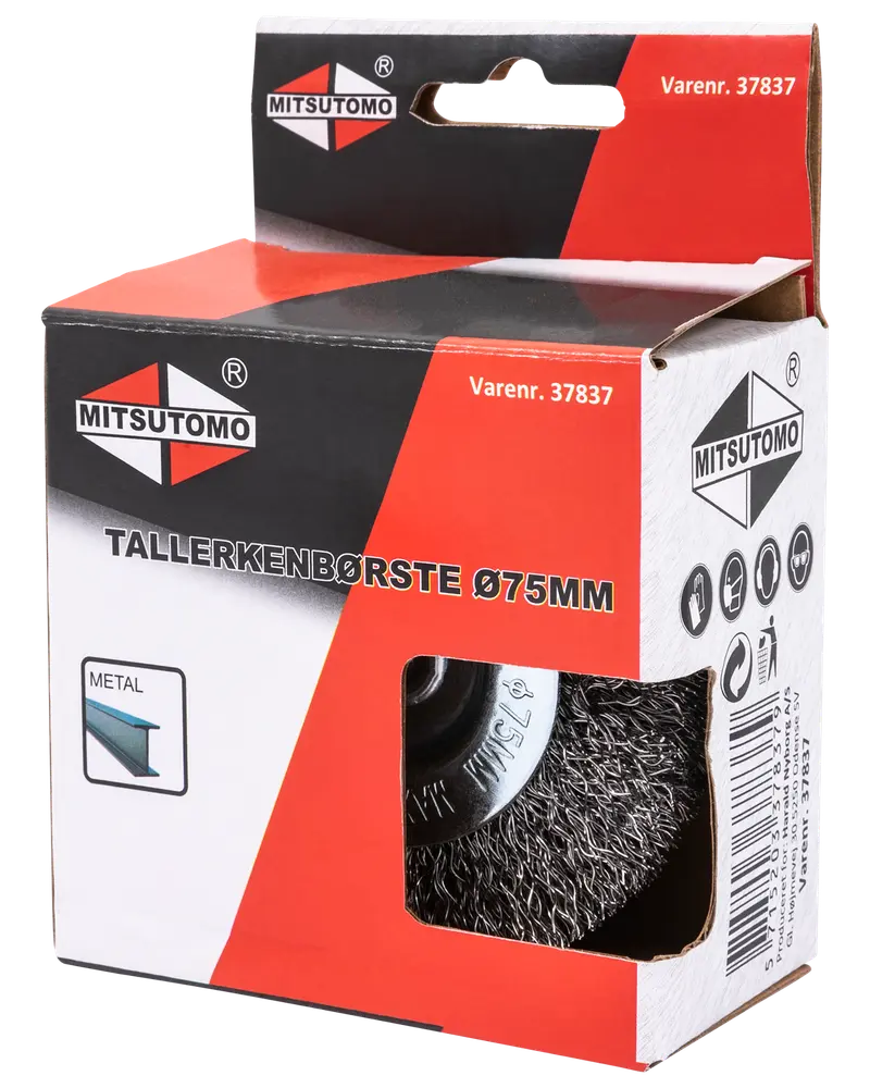 Mitsutomo Tallerkenbørste stål Ø75 mm