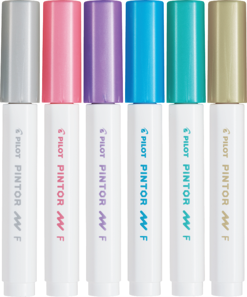 Pilot - Pintor Marker Fine Metal Mix 6 farver (Fin spids)