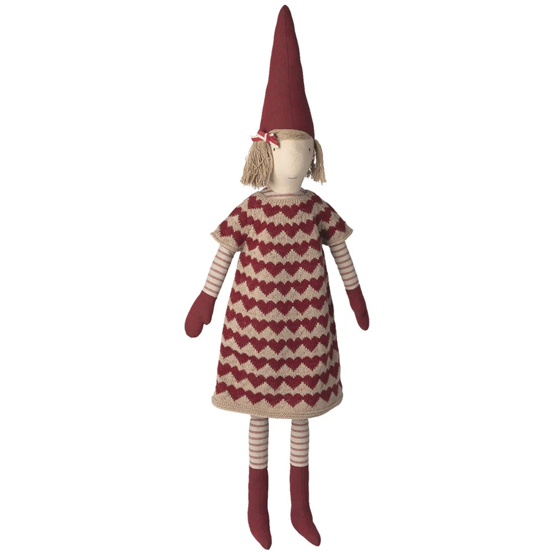 maileg decoratie pixie meisje - gebreide jurk - maat 5 - 84 cm
