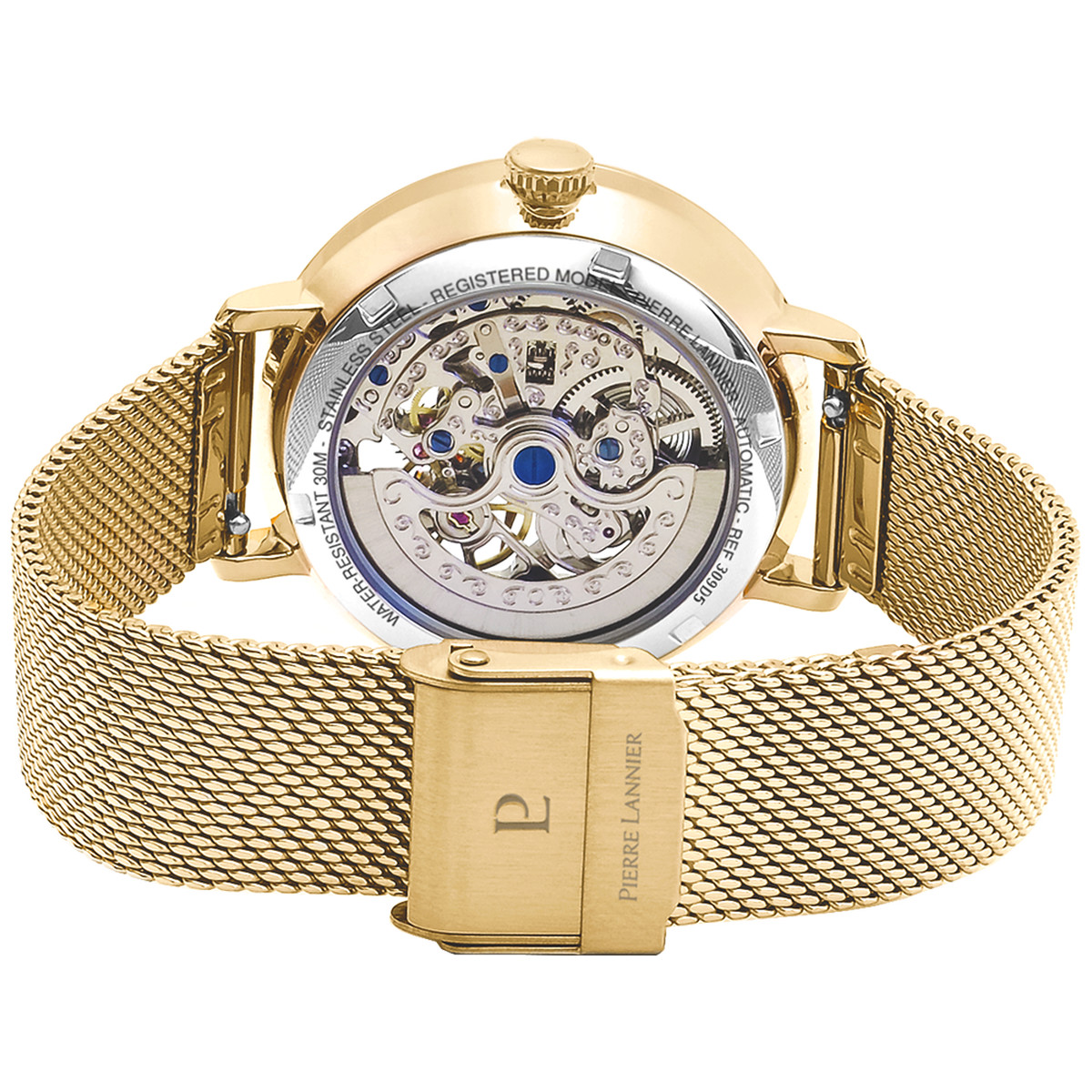 Montre Pierre Lannier Automatic femme automatique acier doré jaune