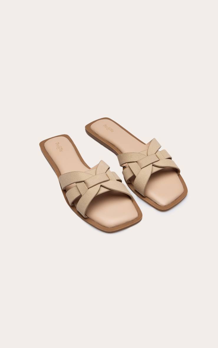 Sable Mule À Multiples Brides En Synthétique ALS