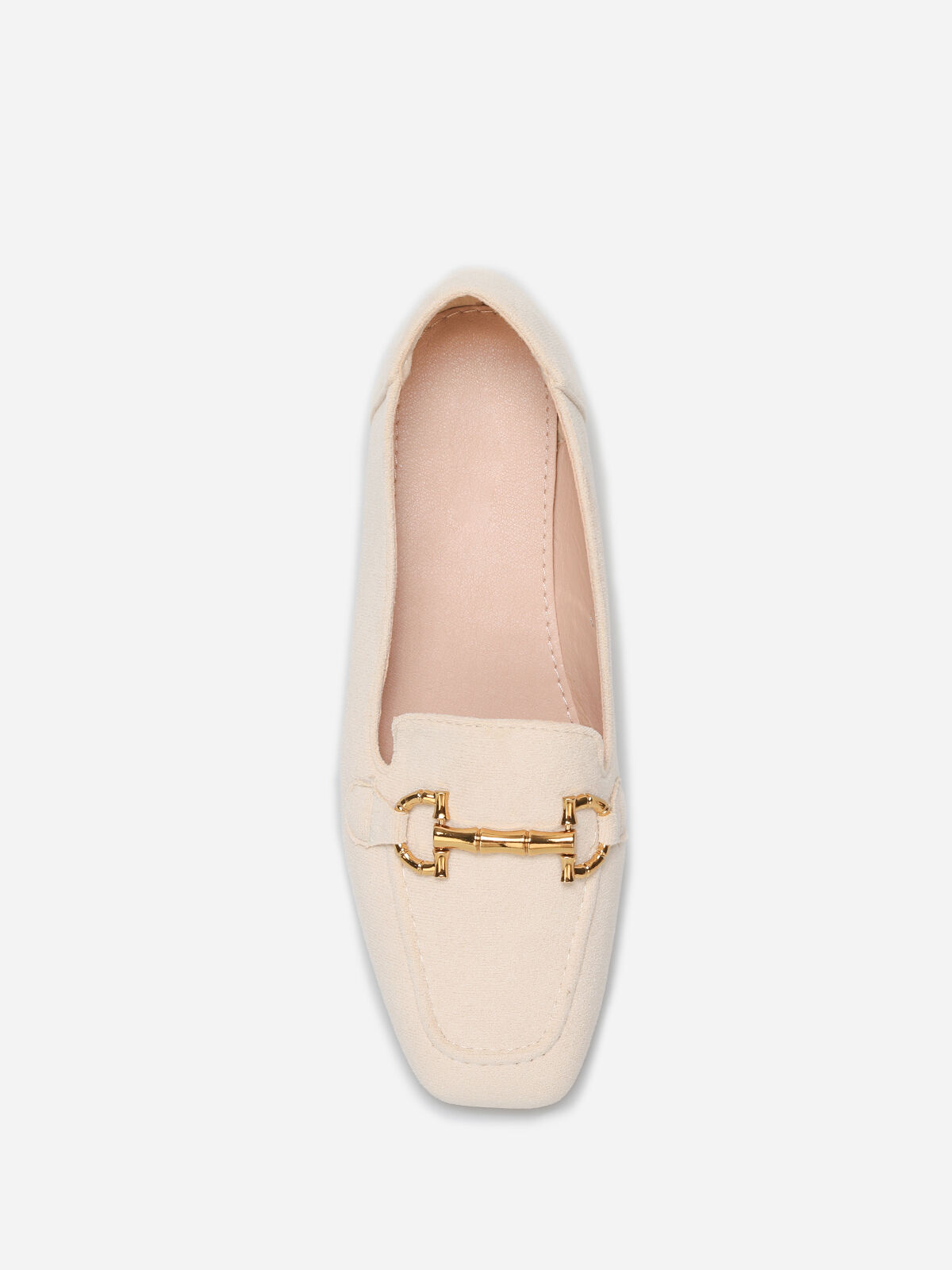 Mocassins en suédine à bride- Beige