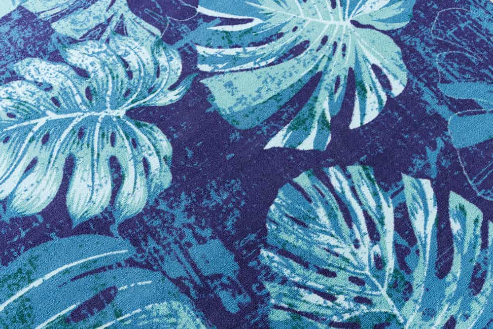 In- und Outdoor Teppich LEAF 240x160cm blau grün Blatt-Design wetterfest