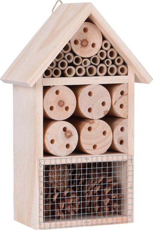Insectenhuis - Drie Kamers - Bamboestokjes - Dennenappels