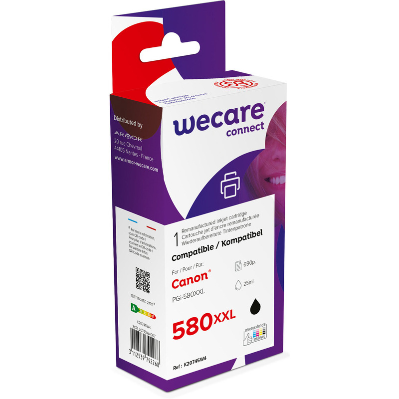 Wecare PGI-580XXLBKWE XXL Tintenpatrone, schwarz