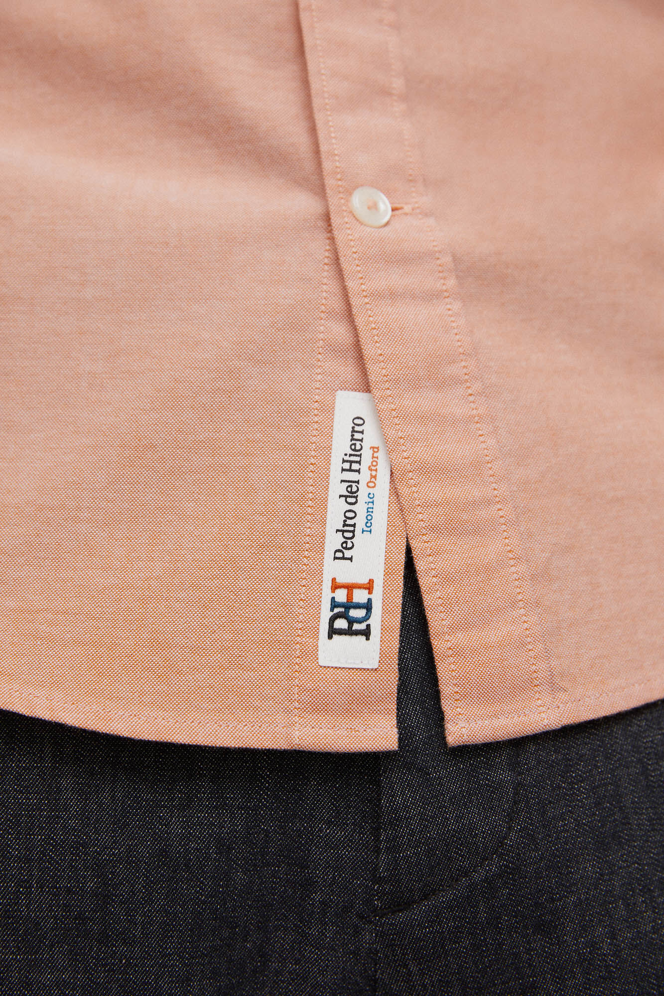 Camisa icônica oxford lisa - Naranja