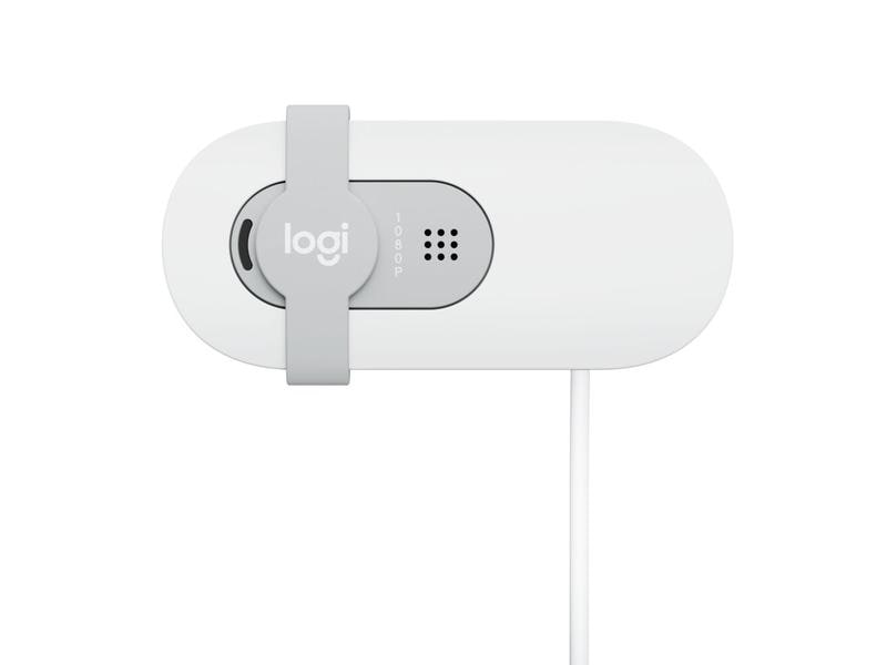 Logitech Brio 100 Weiss Full HD-Webcam mit integrierter Abdeckblende