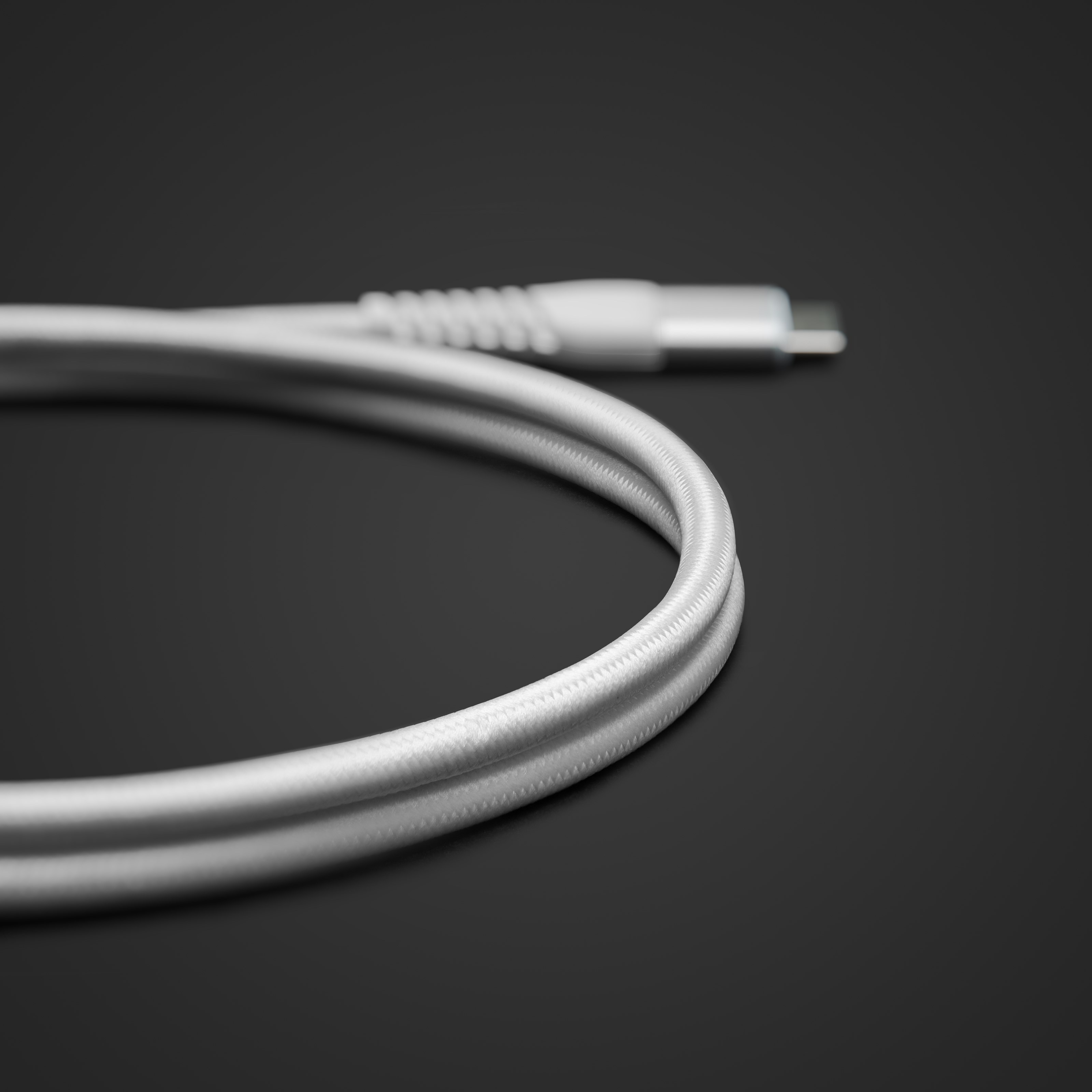 Linocell Premium Kevlar USB-C 3.2-kabel - Hvit 1 m