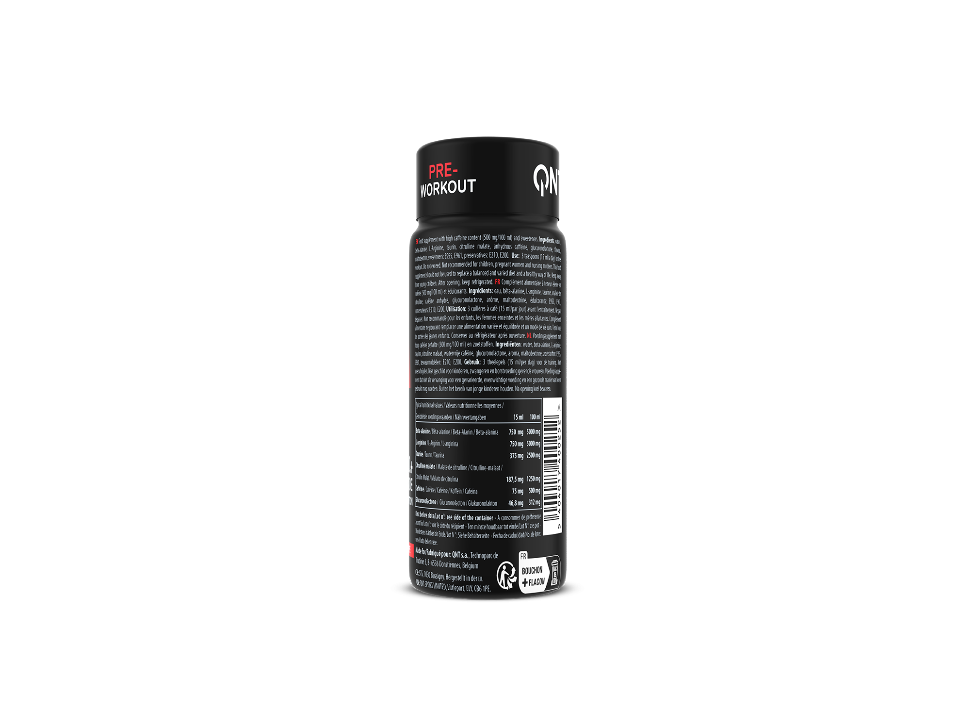 PRE WORKOUT ELITE SHOT QNT CEREJA-UVA 80ML