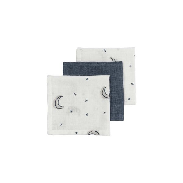 Meyco Monddoek Hydrofiel Moon Indigo 30 x 30 cm 3-Pack