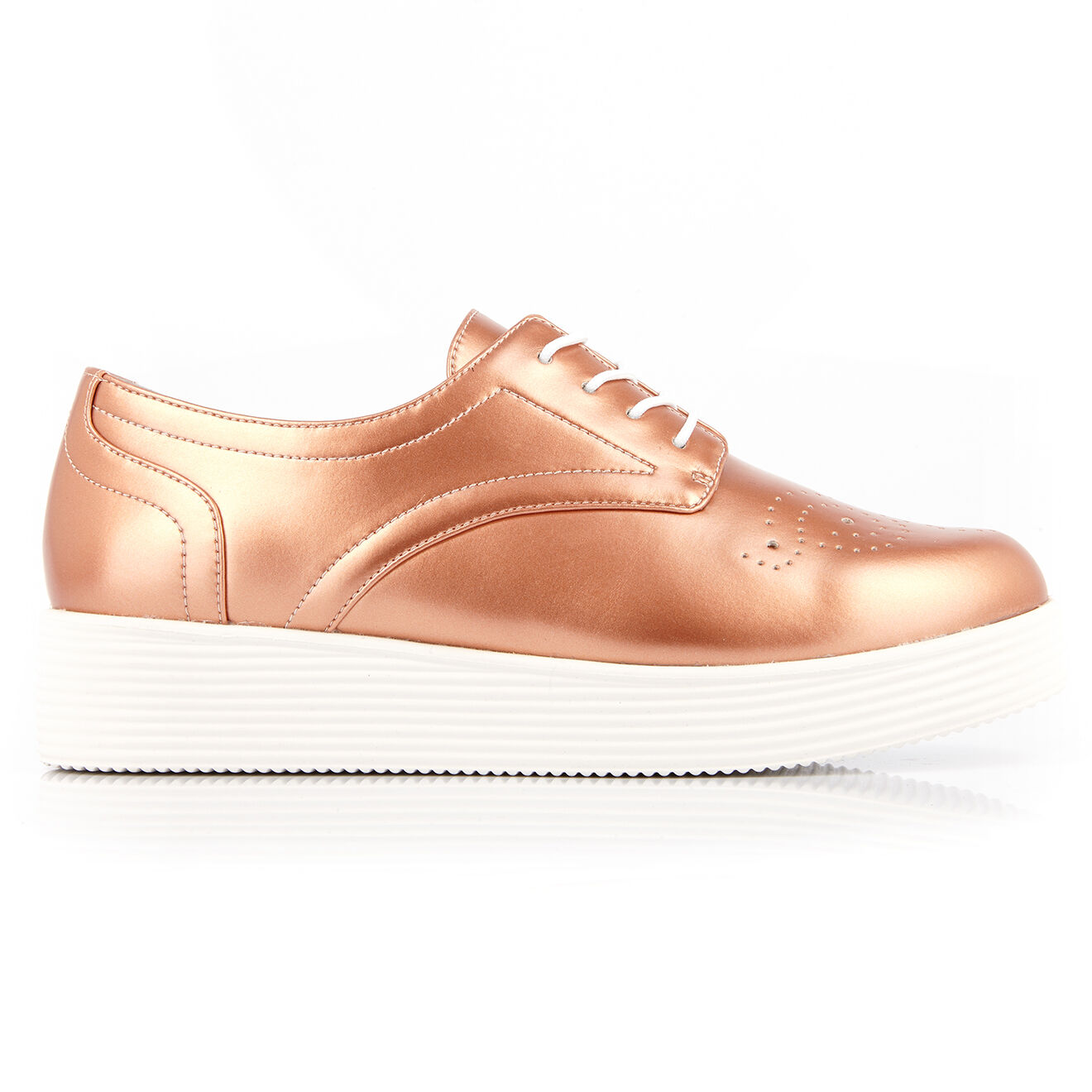 Mellow Yellow Derbies Creepers en Cuir cuivre