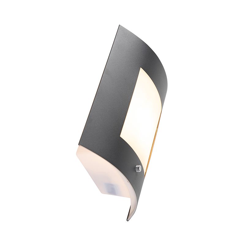 Buiten wandlamp antraciet IP44 schemersensor - Emmerald