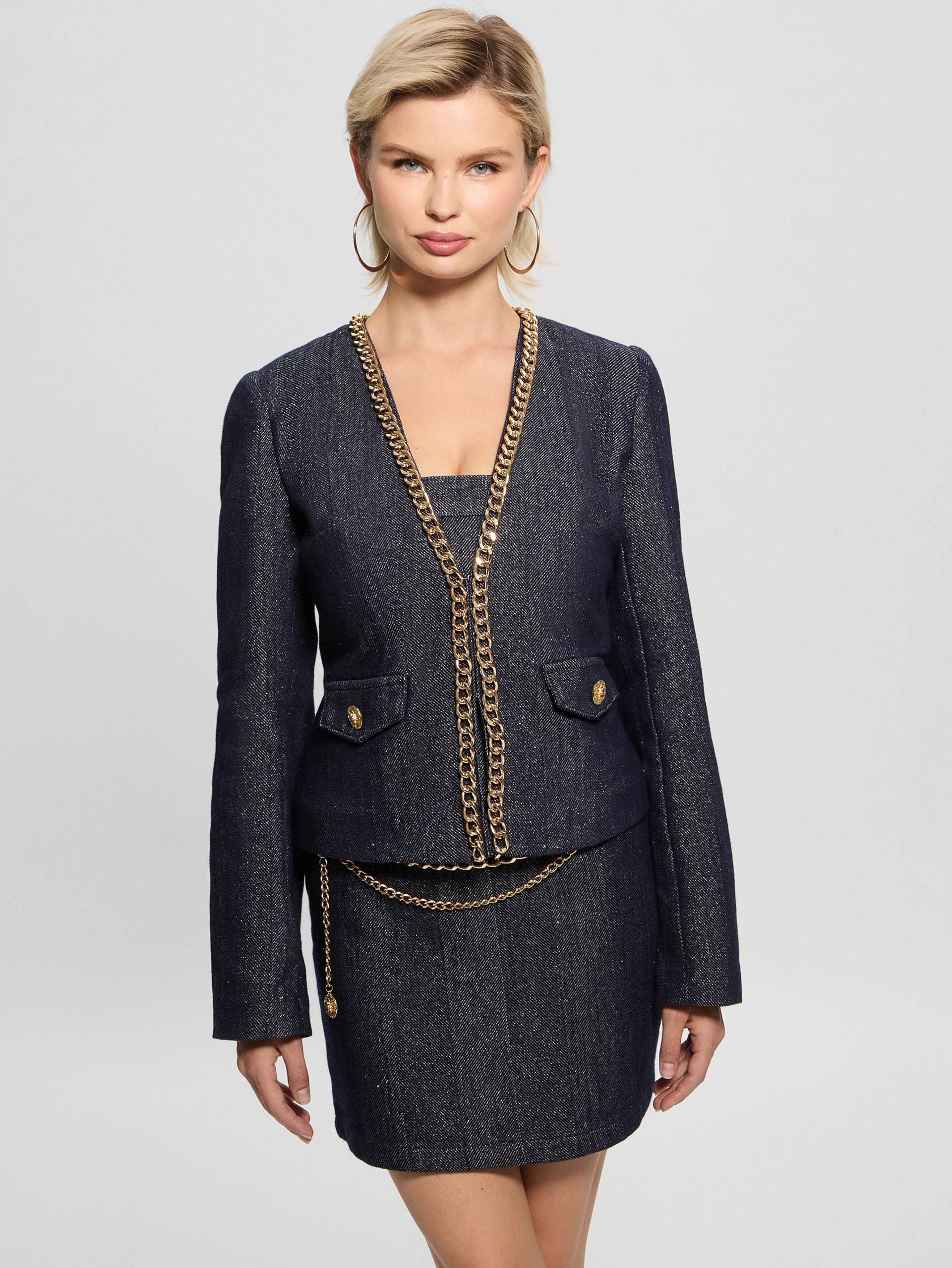 Jaqueta jeans brilhante Chana