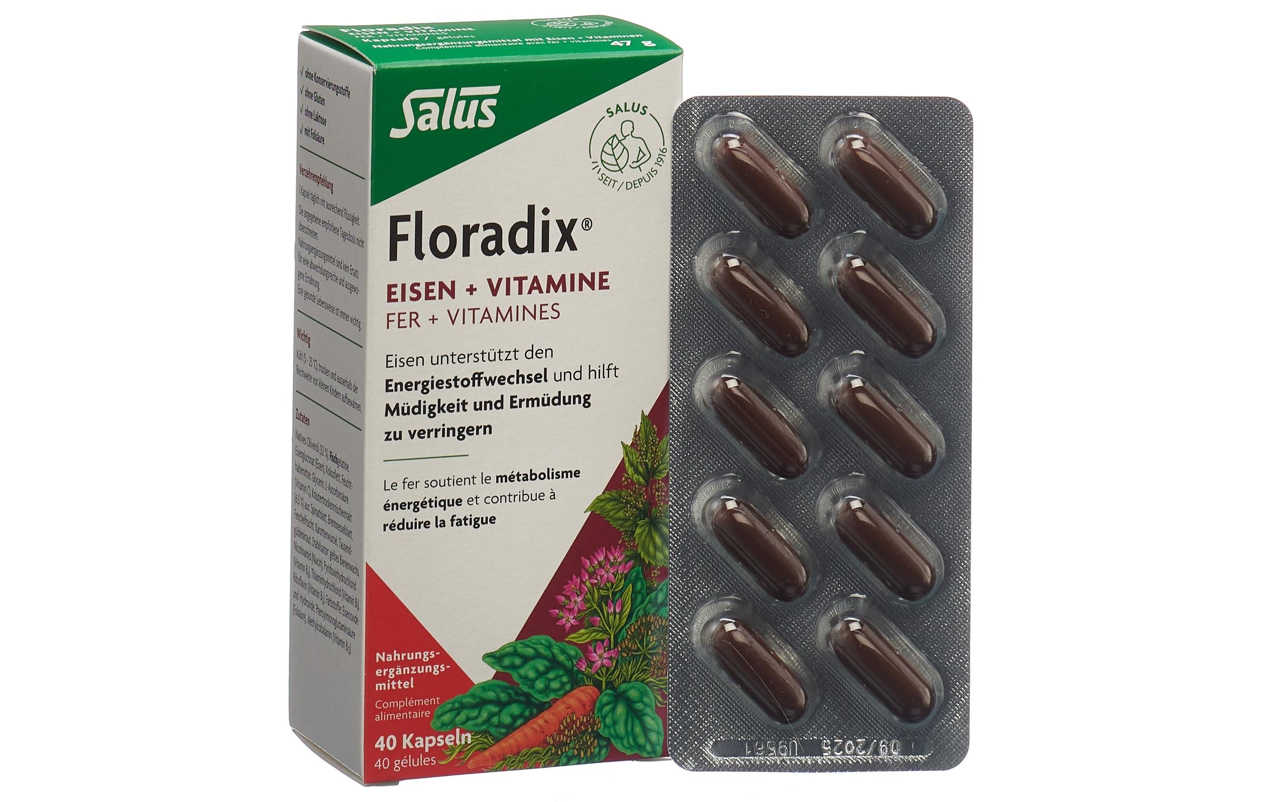 Eisen + Vitamine 40 KapselnNahrungsergänzungsmittel, Eisenpräparat
