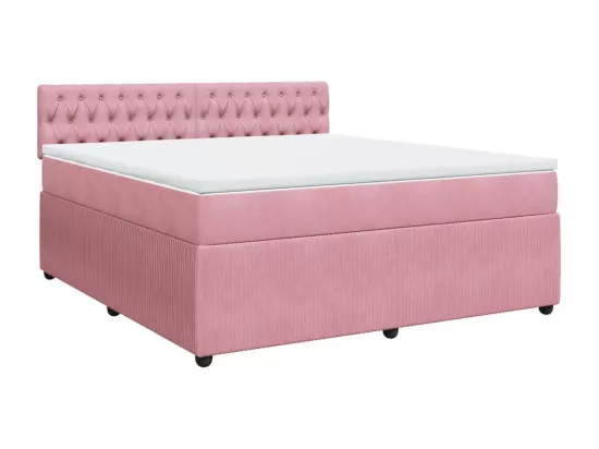 Sommier à lattes de lit avec matelas Rose 180x200 cm Velours