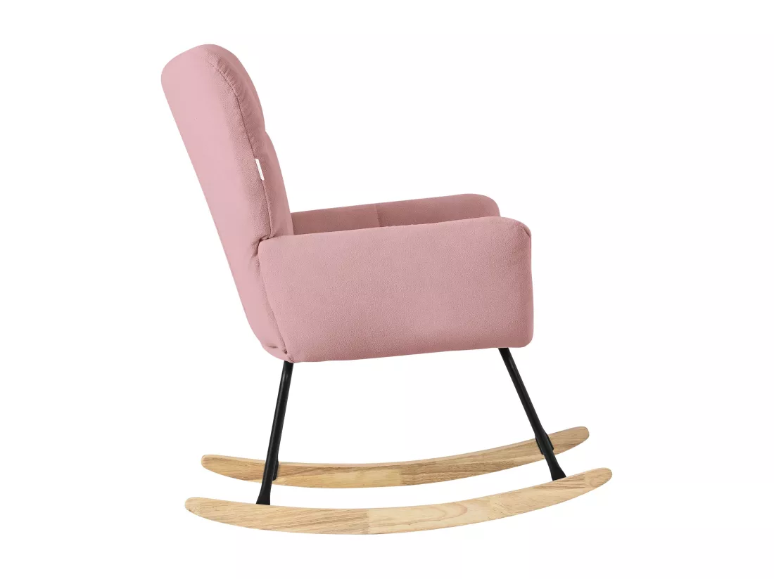 ML-Design Fauteuil à Bascule Rose, avec Housse en Tissu Éponge, Structure en Acier à Coucher