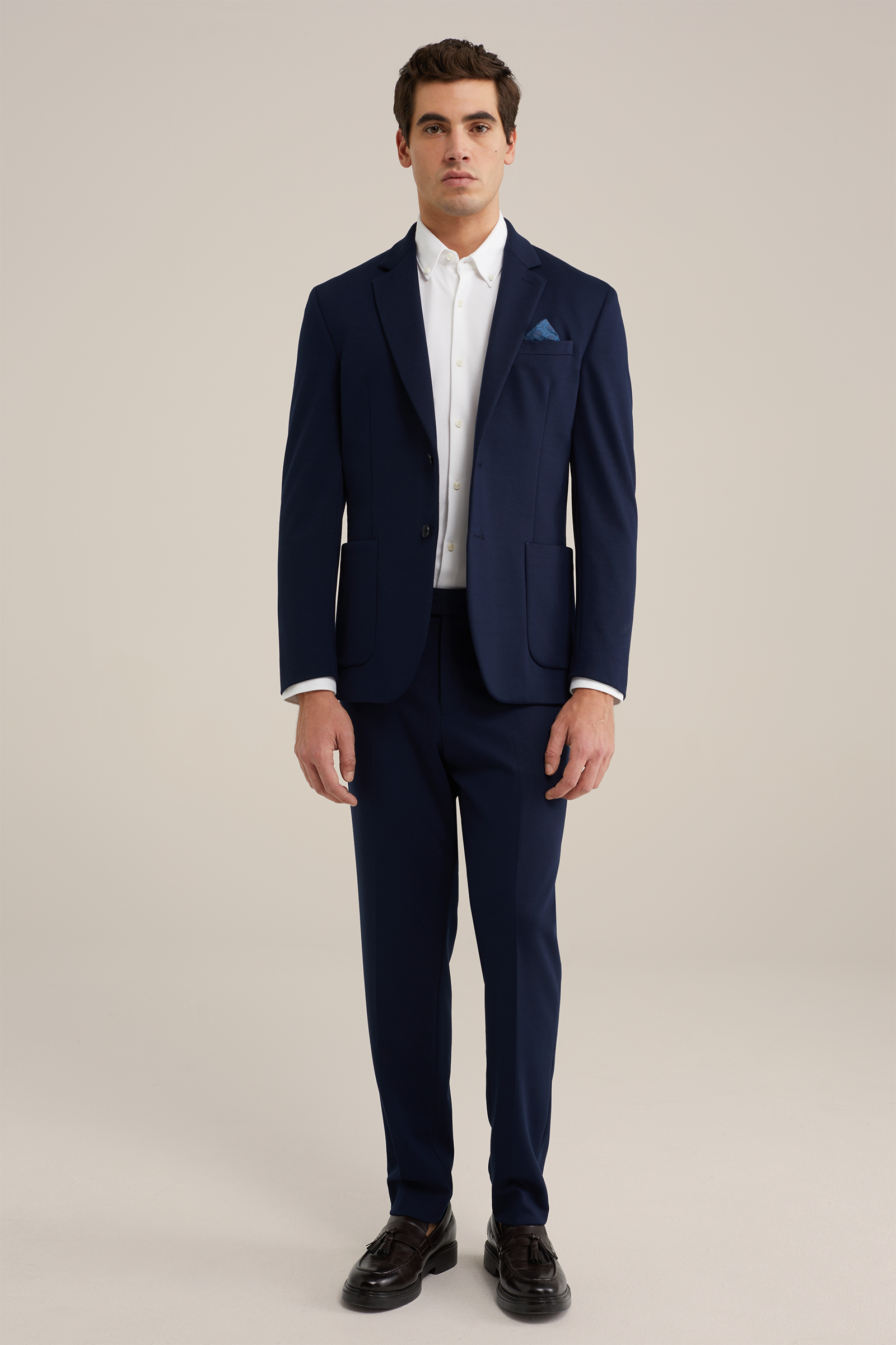 slim fit blazer Van Gils Donkerblauw