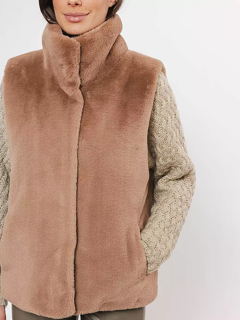 RINO&PELLE Gilet in Felloptik LISON camel
