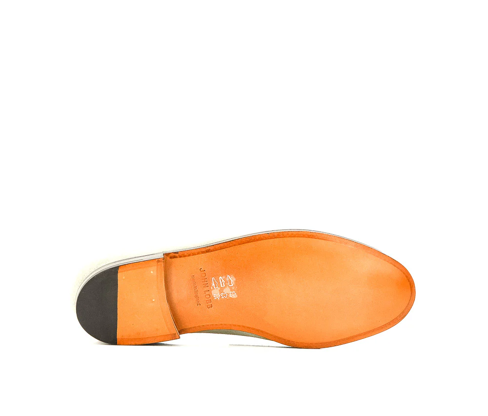 JOHN LOBB - LOPEZ SUEDE DUNE SILVER/BIANCO