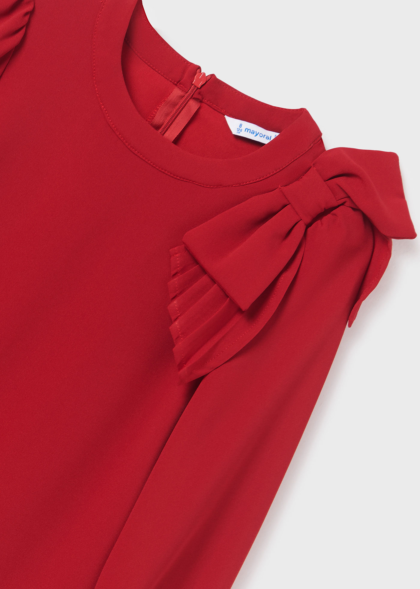Vestido crepe com laço para meninas