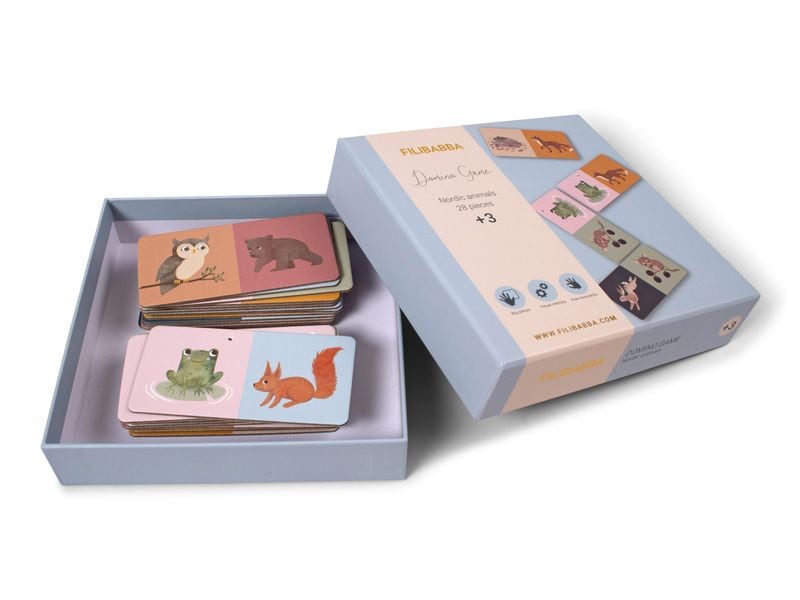 Filibabba Domino-Spiel Nordische Tierwelt Domino Game für die ganze Familie