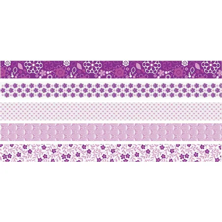 Heyda Deko Tape Blumen Mini, pink, 5 Rollen