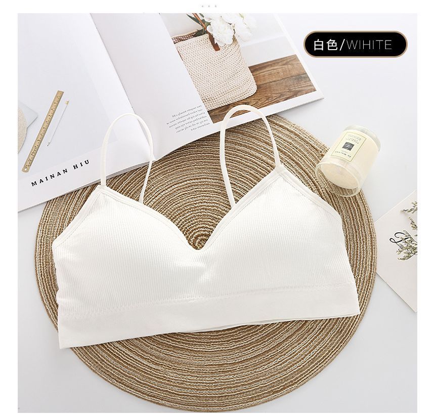 swnney - Effen V-hals cropped bh-top zonder beugel