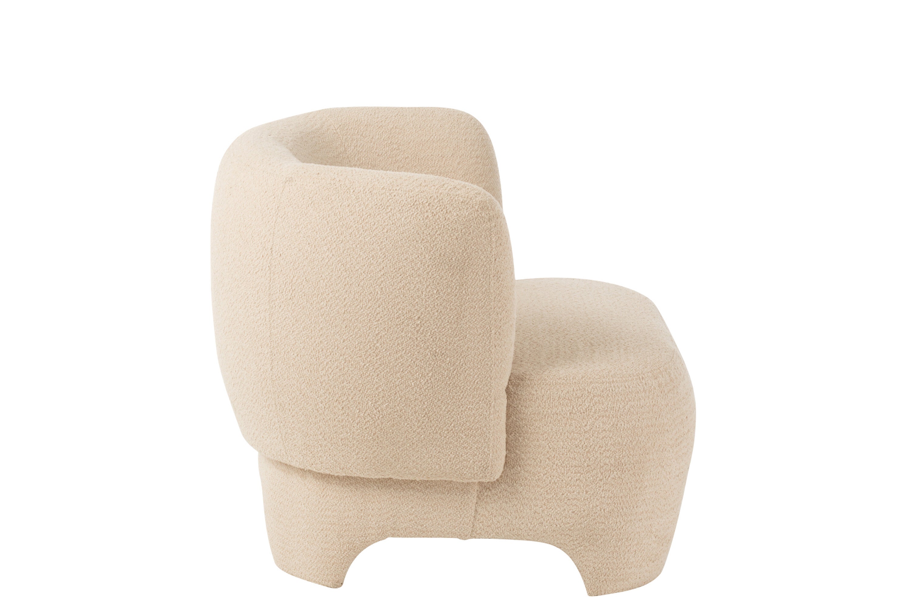 J-Line zetel 1-Zit Gebreid - textiel|hout - wit
