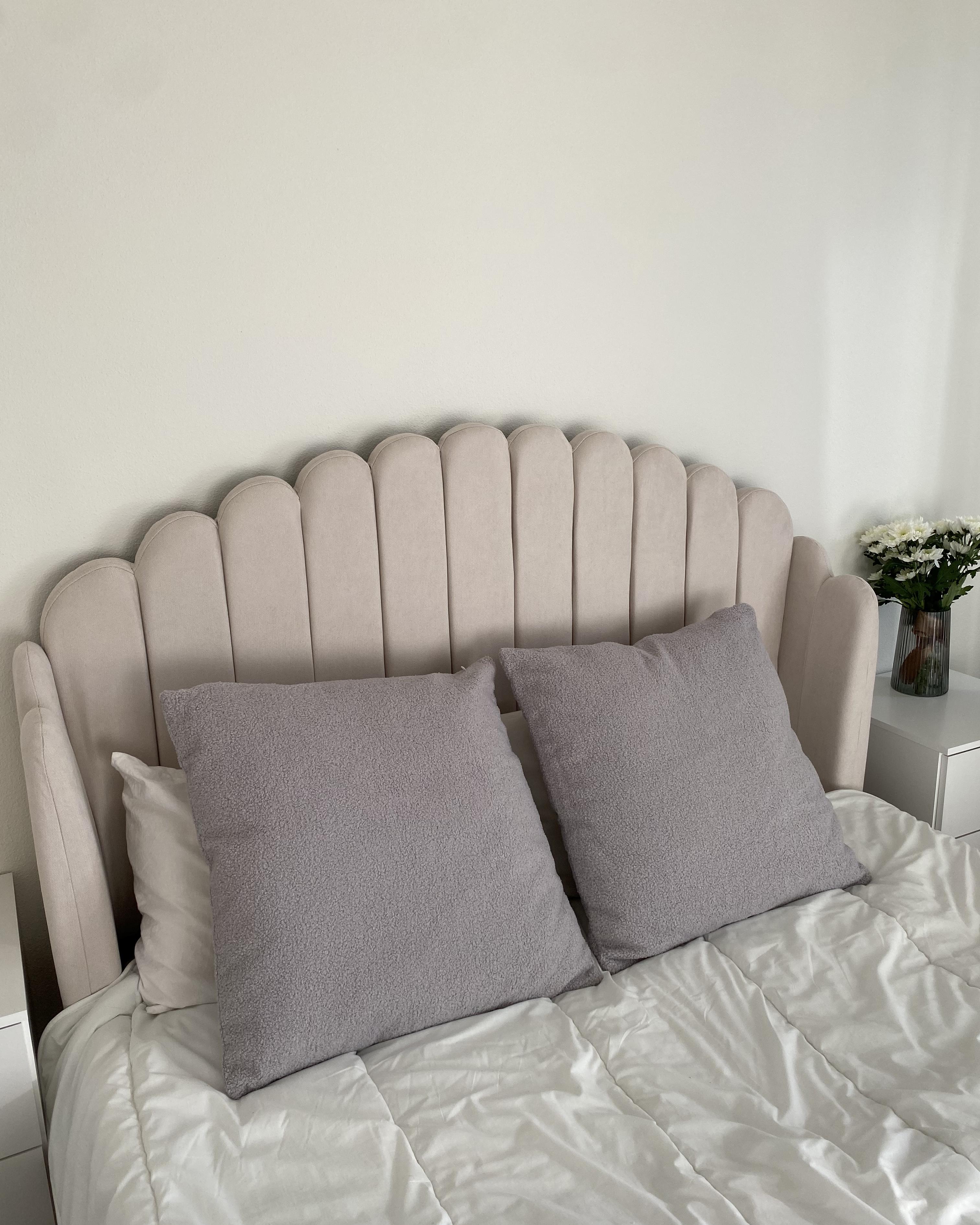 Set van 2 sierkussens LEUZEA Bouclé 45 x 45 cm Grijs effen