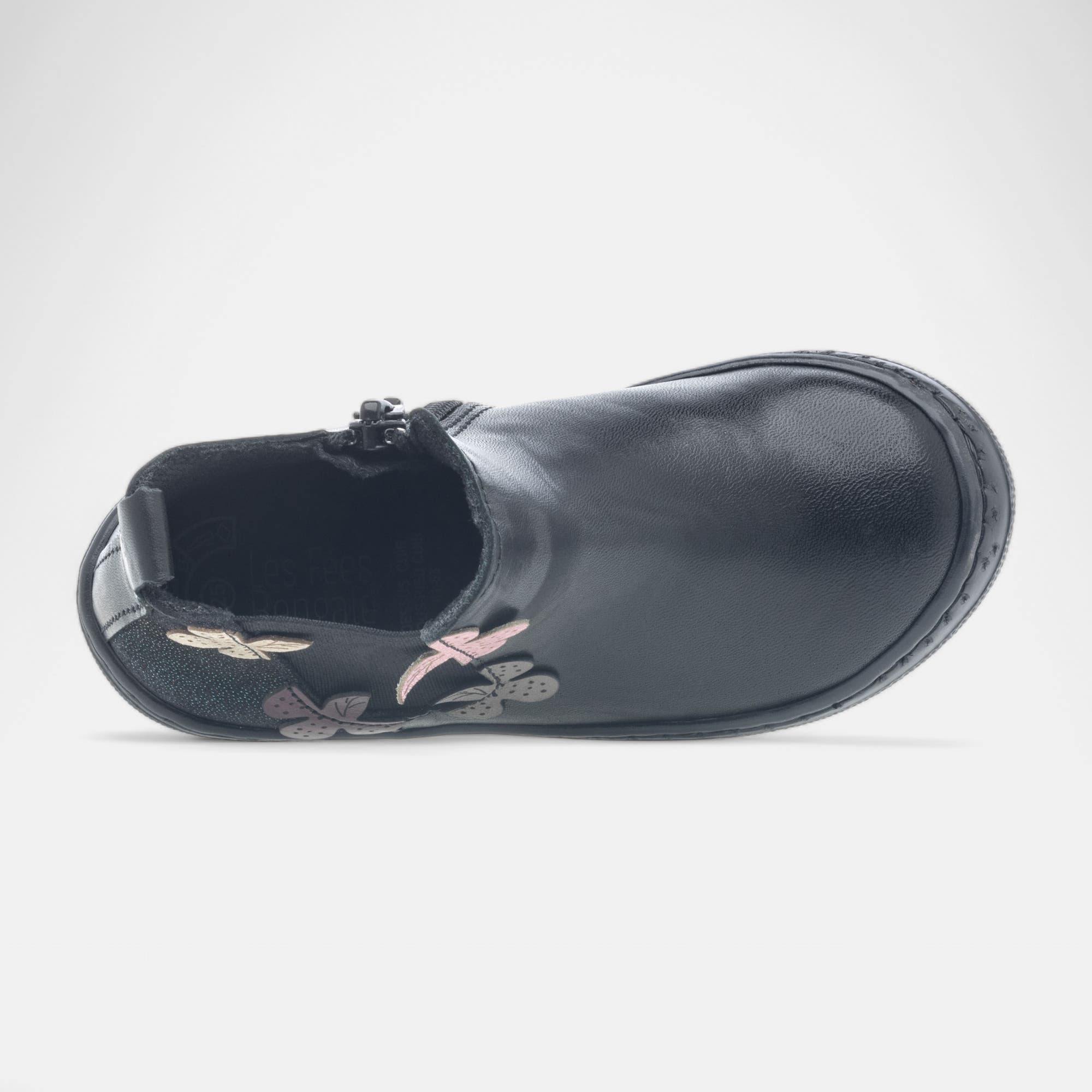 Bottines Fille en cuir noir