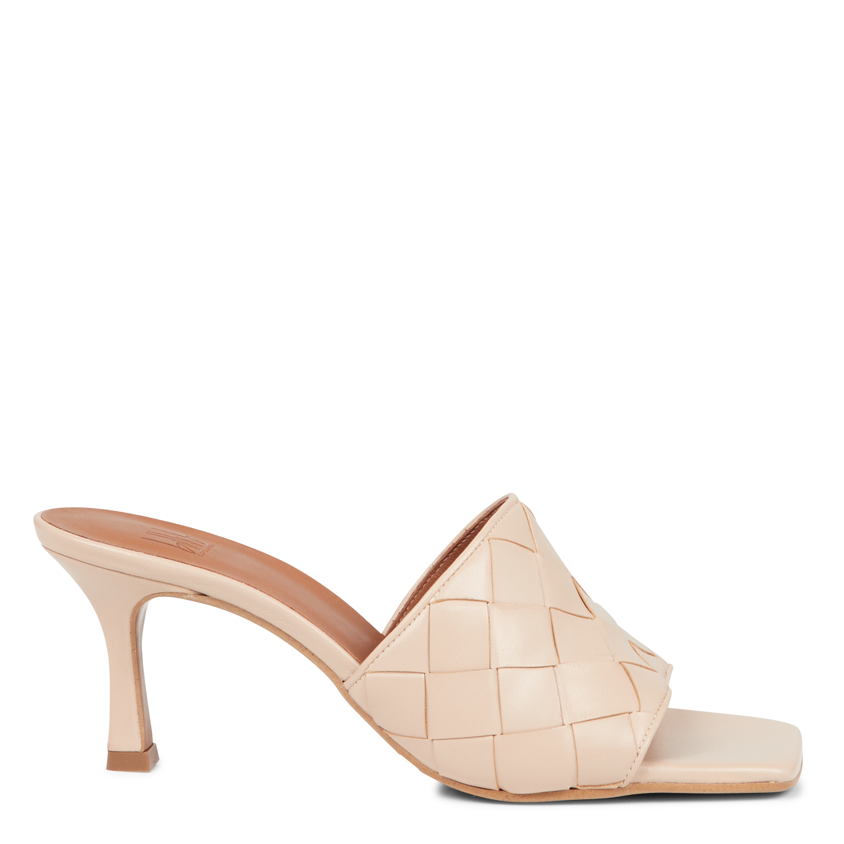 Mules à talon en cuir | Beige