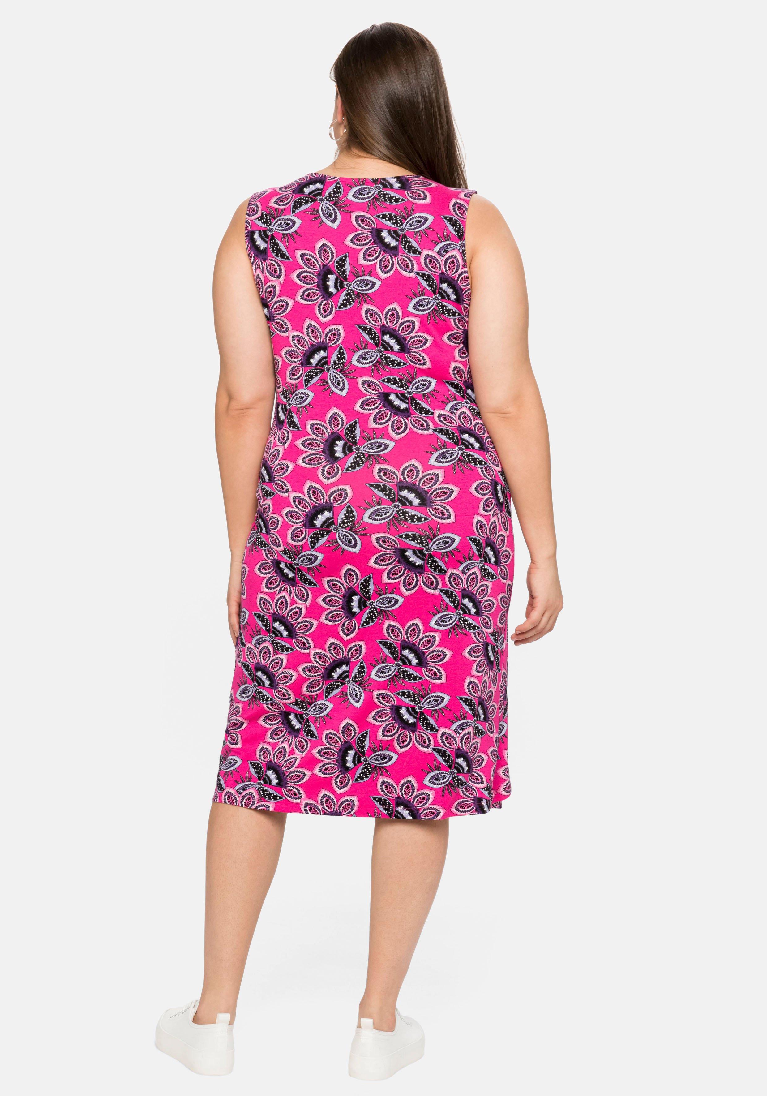 Jerseykleid in Wickeloptik, mit Blumendruck