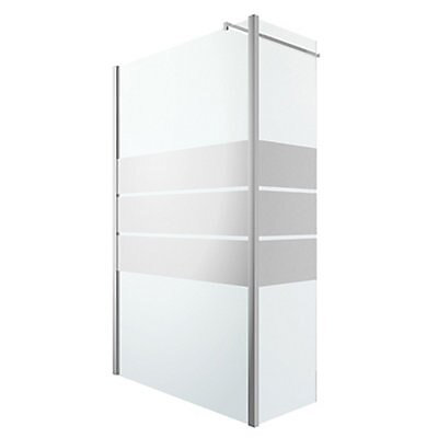 Paroi de douche à l'italienne et volet GoodHome Beloya miroir 77.5 + 45 cm et barre de fixation