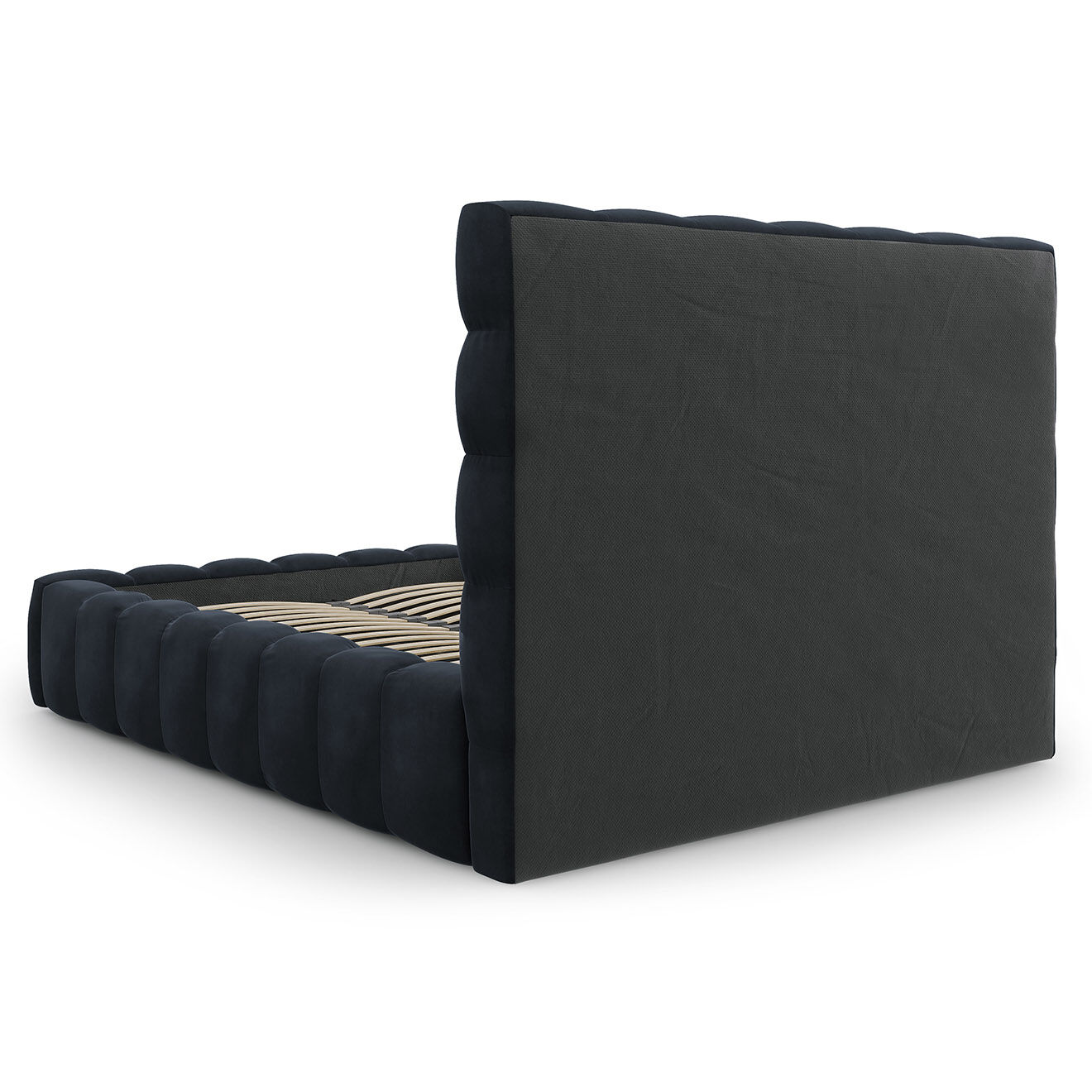 Cosmopolitan Design Lit avec coffre de rangement Bali Velours bleu foncé - 140x200 cm