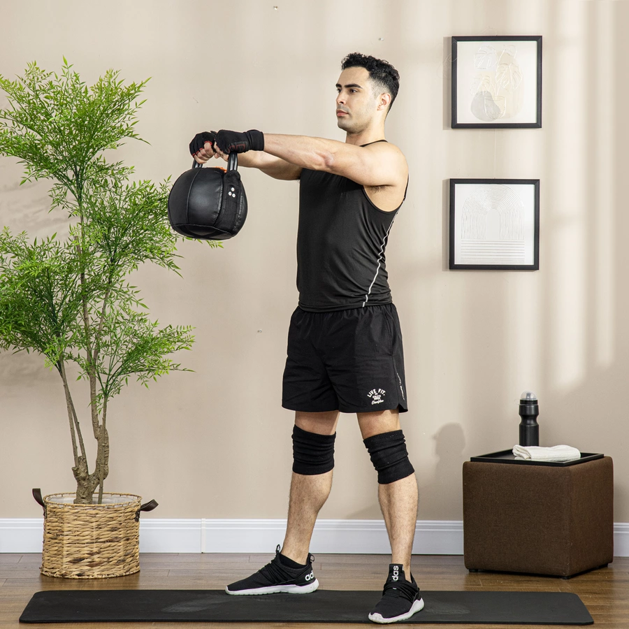 HOMCOM Kettlebell mit Griff schwarz