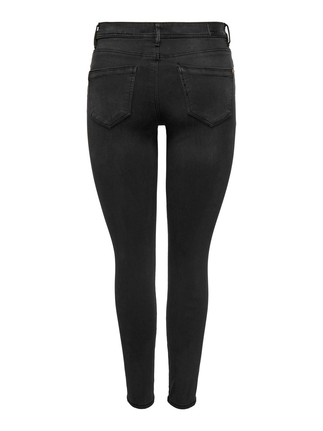 ONLWAUW Mittlere Taille Skinny Fit Jeans Washed Black
