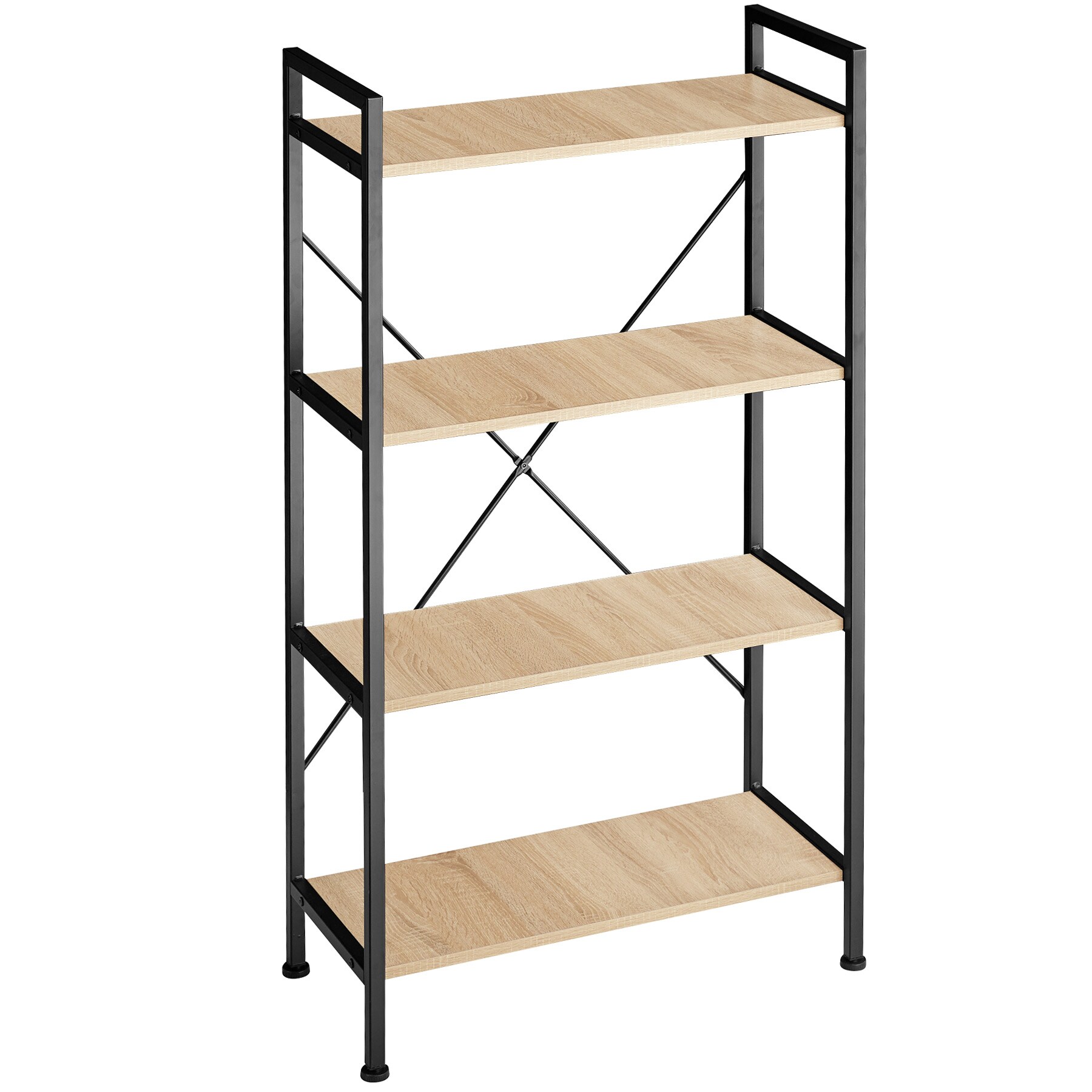 tectake® Regal, Industrial Style, mit 4 Ebenen, inklusive Kippschutz, 67,5 x 31,5 x 121,5 cm