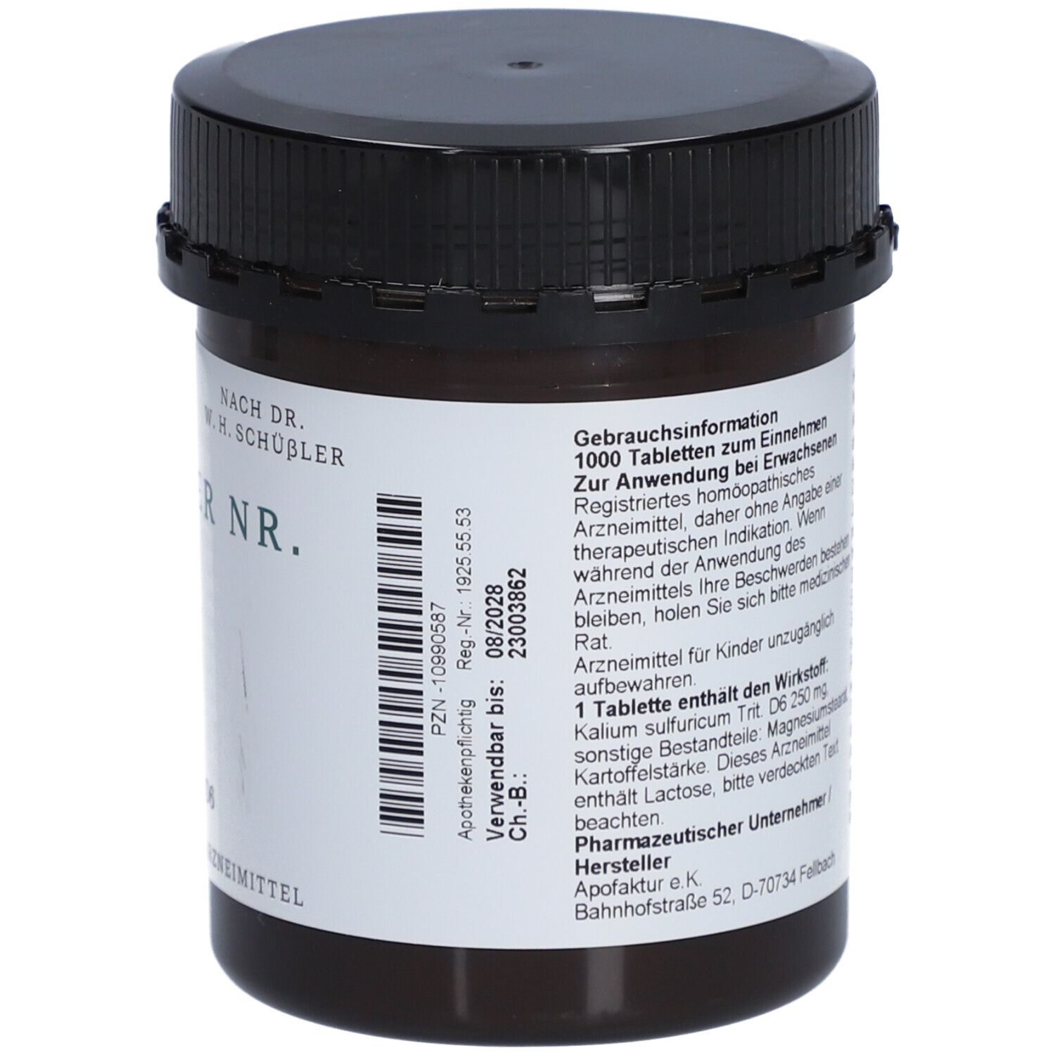 SCHÜSSLER NR.6 Kalium sulfuricum D6 Tabletten