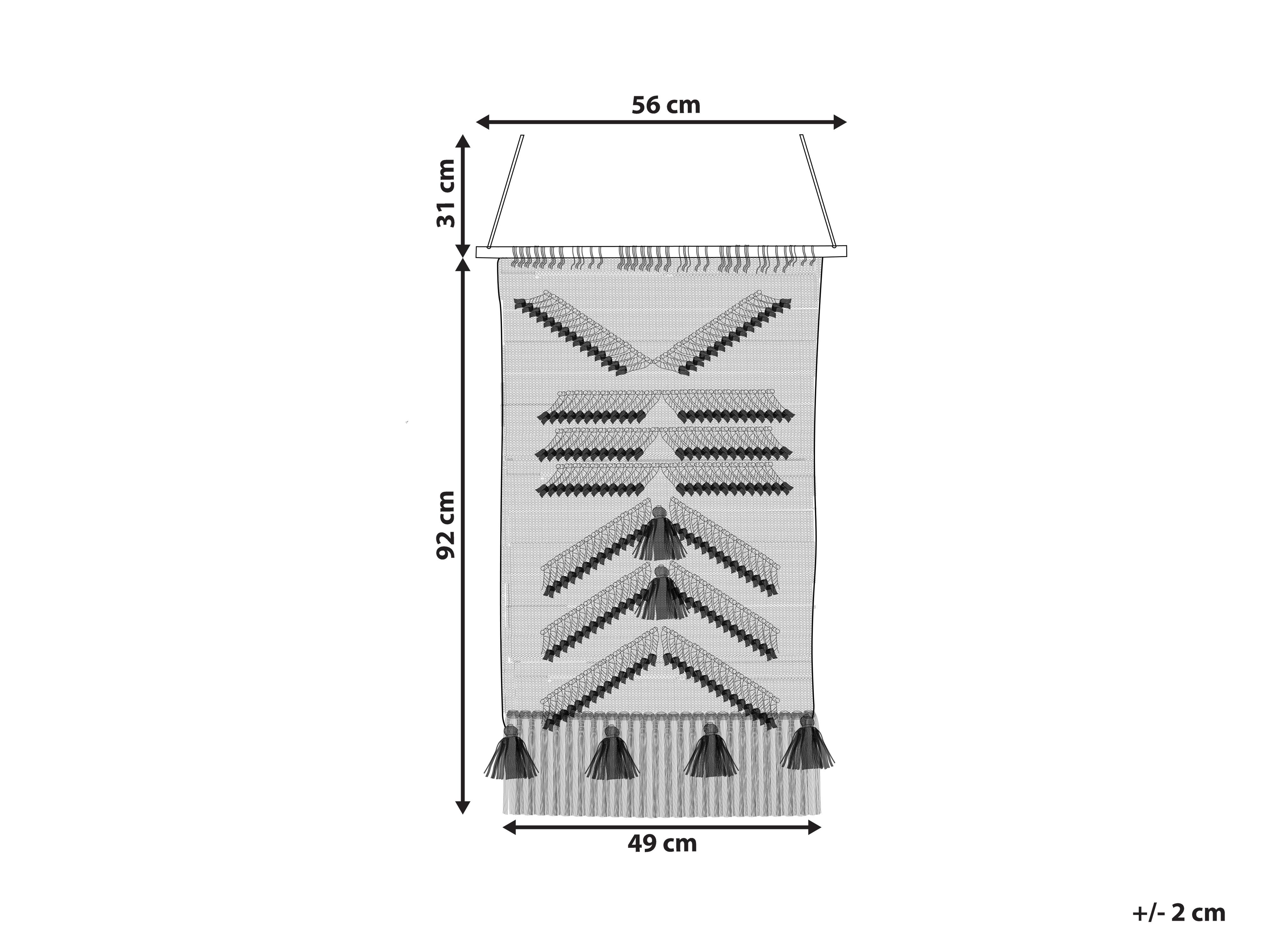 Stoffen wanddecoratie PAKPATTAN Katoen 123 cm Zwart