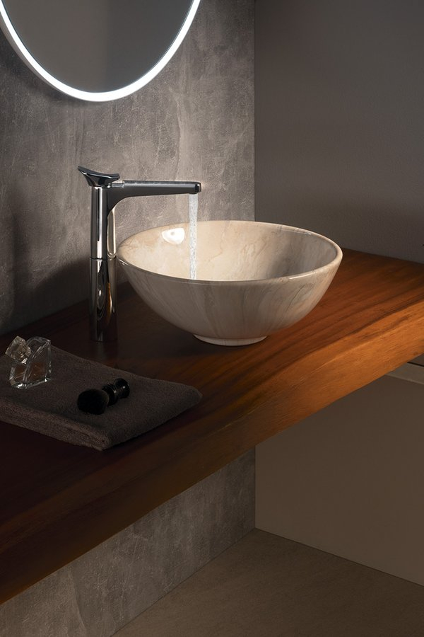 Sapho Dalma keramische waskom beige marmer structuur 42x16,5cm