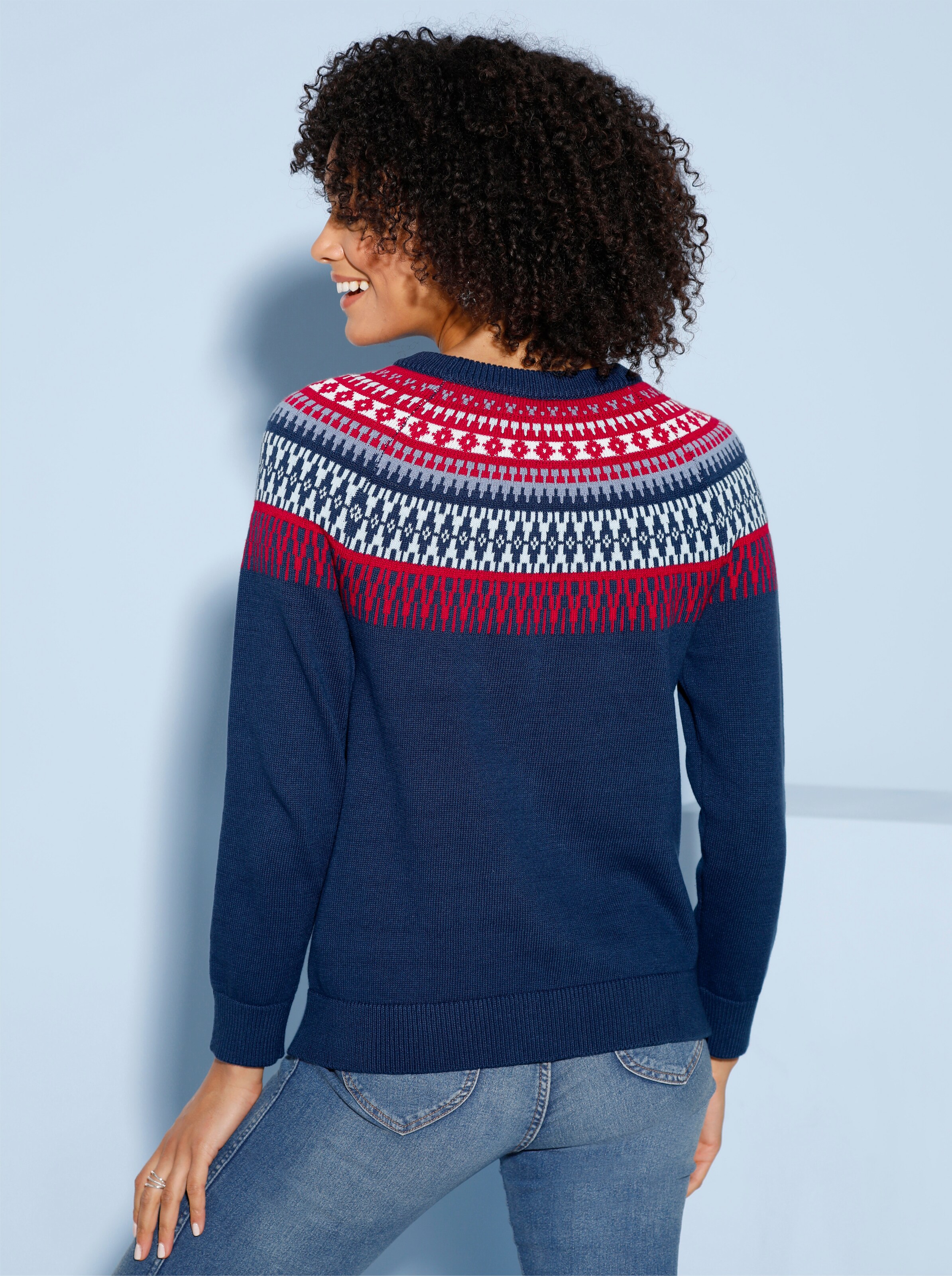 Norwegerpullover im Jacquard-Strick