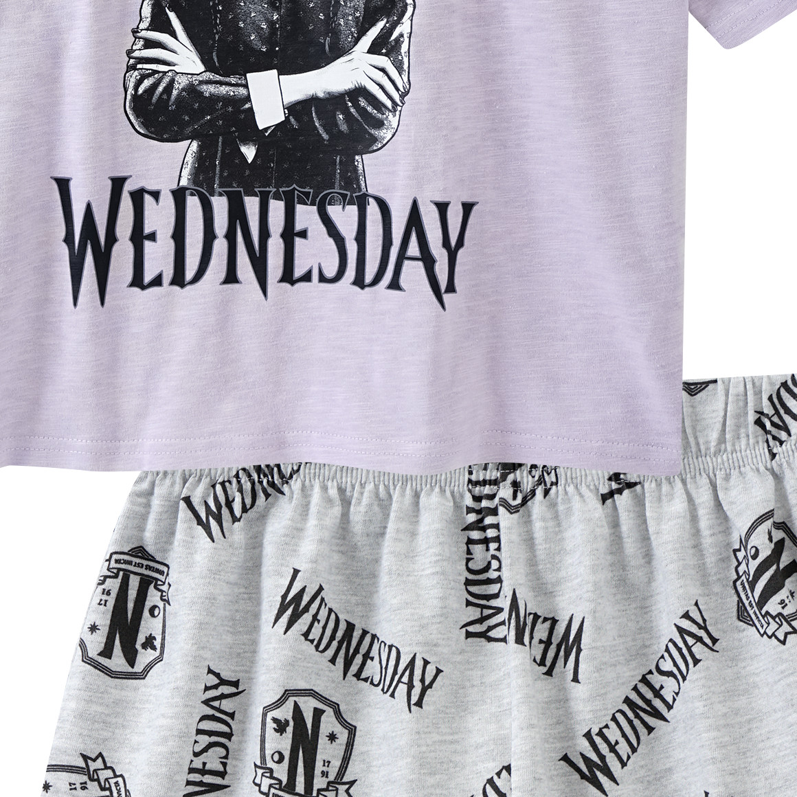 Yigga WEDNESDAY Shorty mit Print helllila / hellgrau