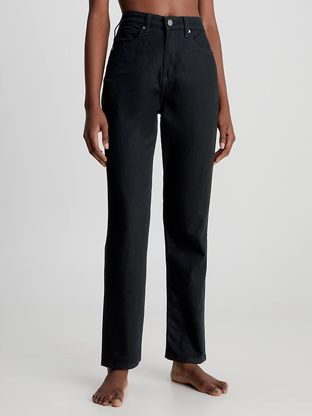 Calça jeans reta de cintura alta