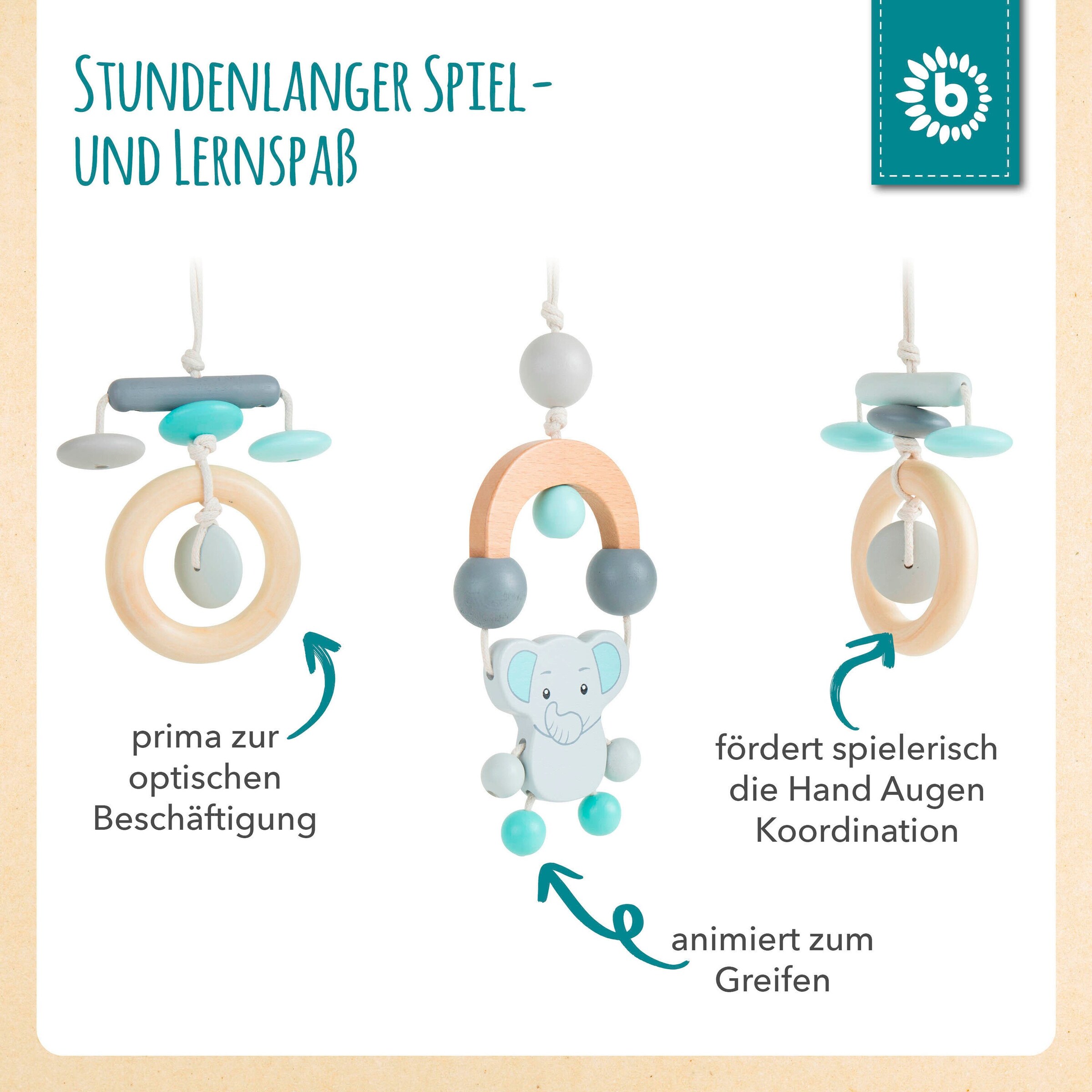 Bieco Spielbogen aus Holz Höhenverstellbar - ab Geburt Blau