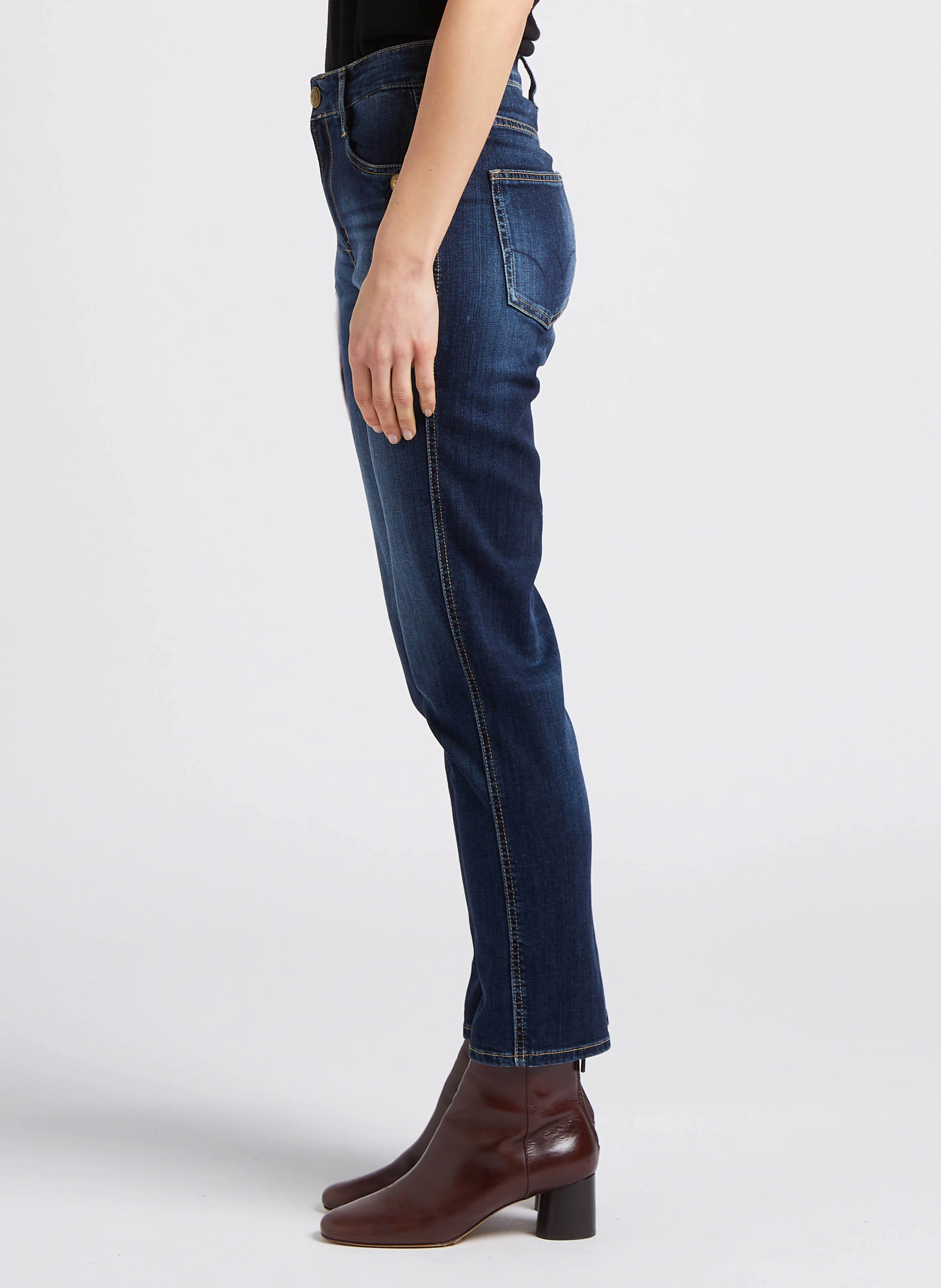 VILLARD - Jean regular-fit 7/8ème taille haute | Bleu
