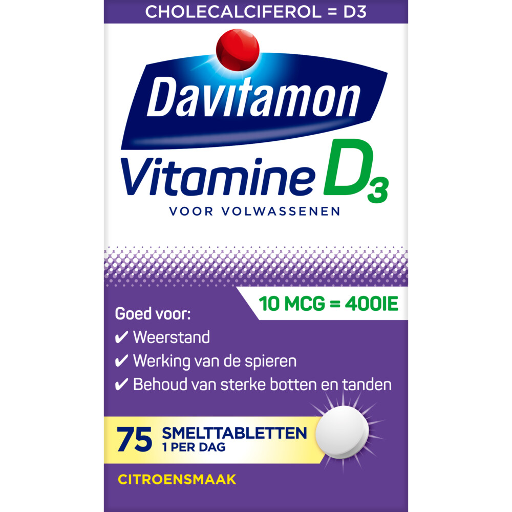 2x Davitamon Vitamine D Volwassenen75 smelttabletten